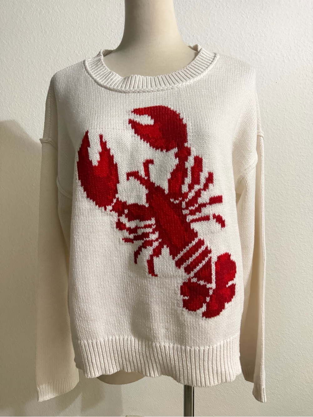 NWT Lucky Brand LOBSTER Crewneck Sweater Size M